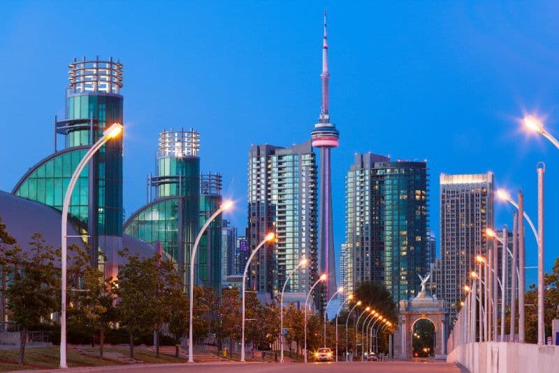 The Toronto skyline seen from Liberty Village.