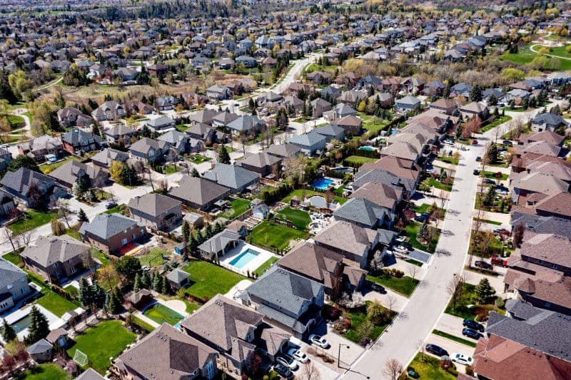 An aerial view of the Sheridan neighbourhood in Mississauga.