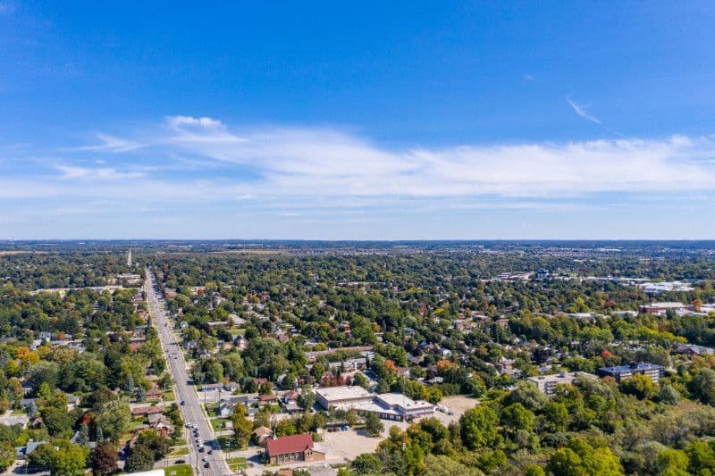 An aerial view of Rathwood in Mississauga.