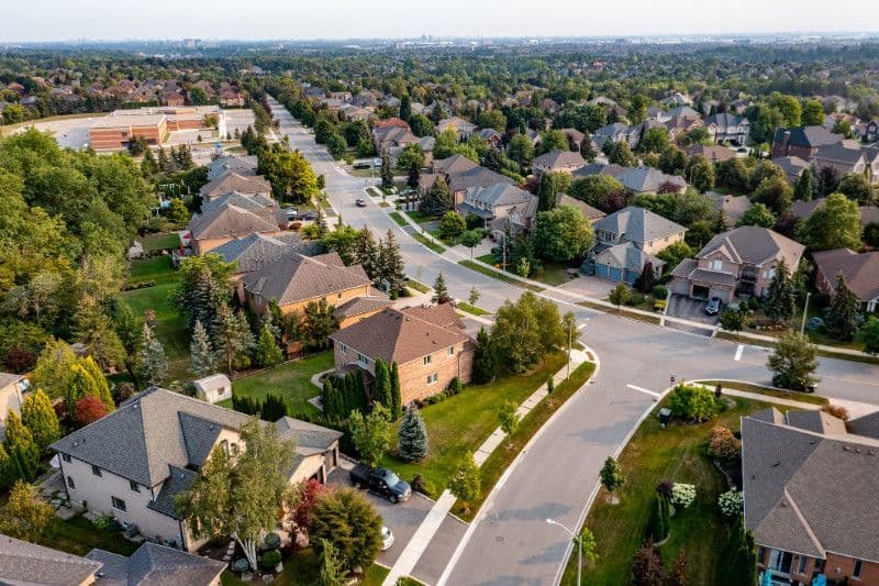 An aerial view of Central Erin Mills in Mississauga.