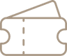 A line drawing of a ticket on a white background.