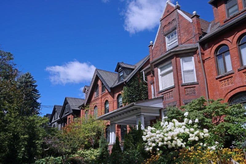 Brick homes in Toronto's Rosedale neighbourhood.