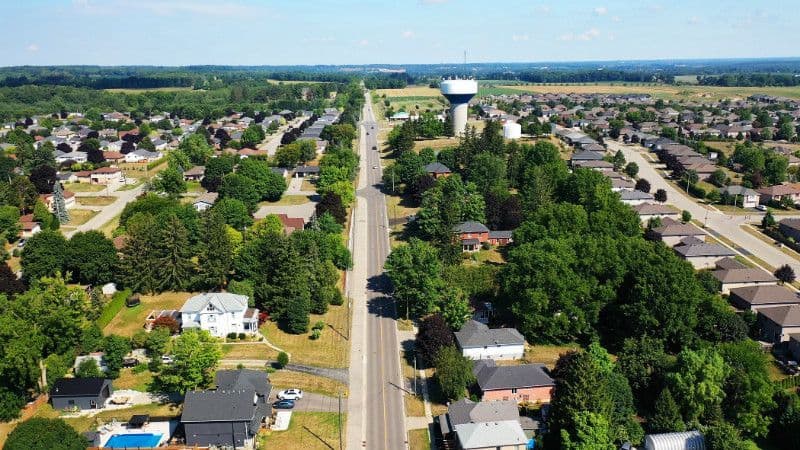 An aerial view of the Durand neighbourhood in Hamilton.