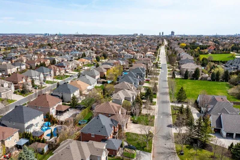 An aerial view of Bronte Meadows in Milton.