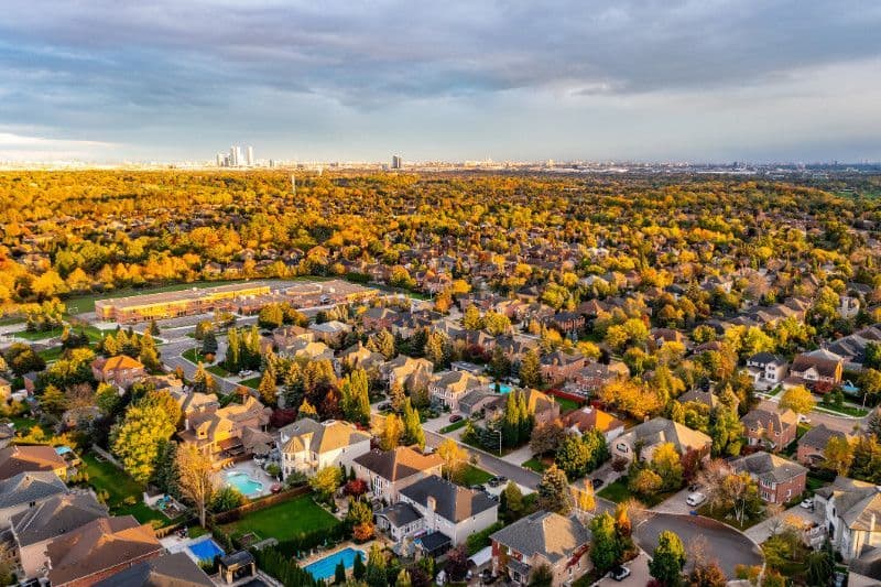 An aerial view of the Dundas valley town in Hamilton.